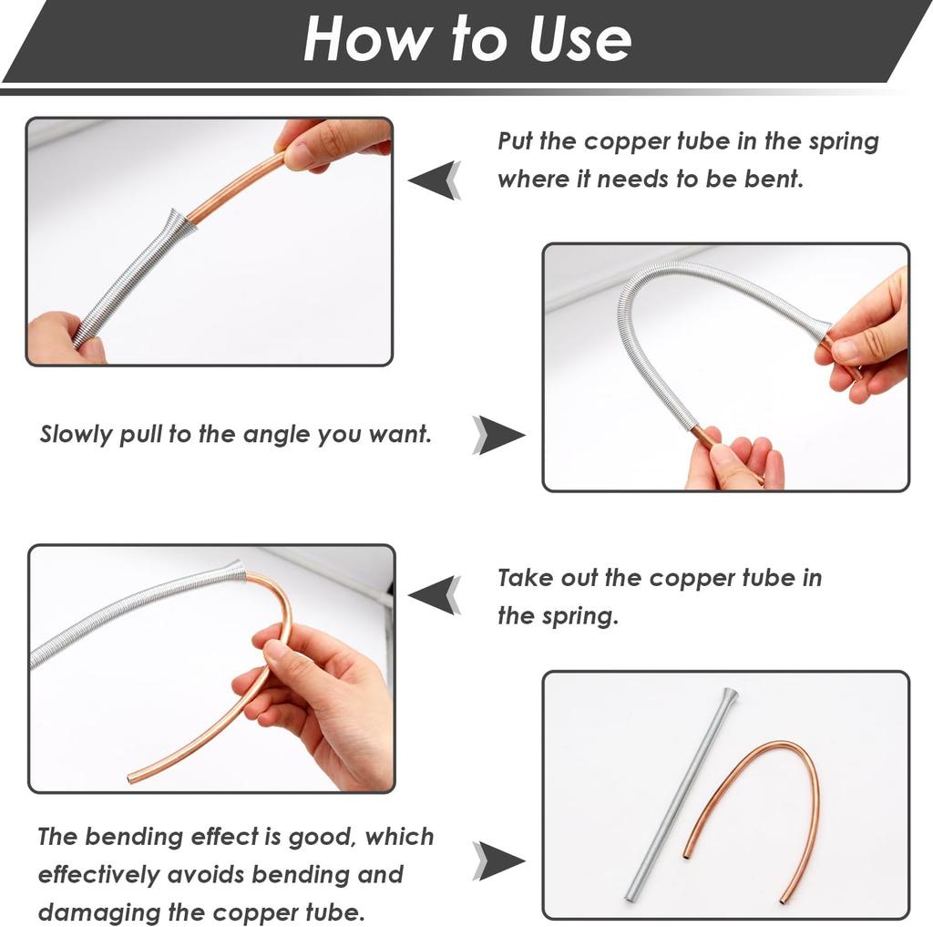 5 Pcs Spring Tube Bender 1/4 1/2 3/8 5/8 5/16 Inch For Copper Aluminium Tube Bending Hand Tools Spring Wire Pipe Plumbing Tools