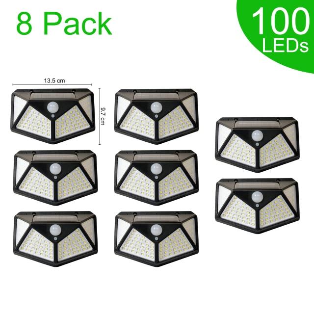 1-12 sztuk 100 LED Solar Power kinkiet 3 tryb czujnik ruchu wodoodporna lampa zewnętrzna lampa słoneczna ogrodowa dekoracja lampy ulicznej