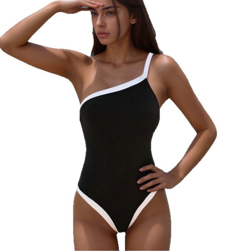 New Color Matching Sexy One-piece Swimsuit for Women Who Are Thin and Cover Their Bellies, Beach Hot Spring Bikini Swimsuit