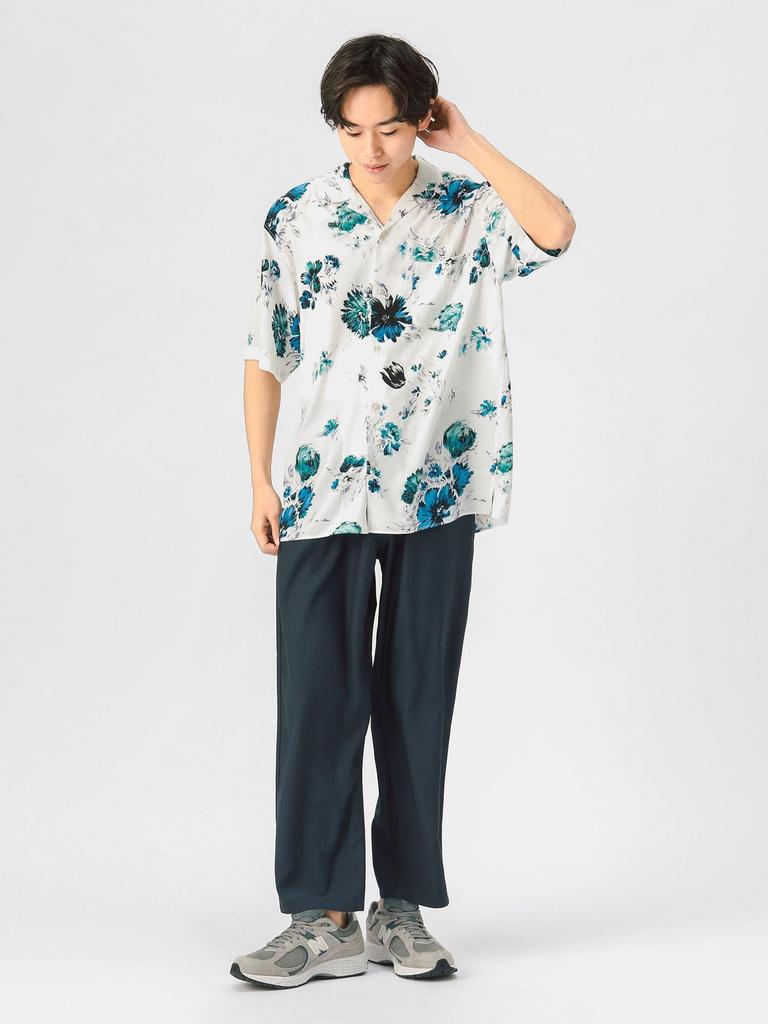 Beams Heart Men's Techlino Wide Ankle Pants, Blue, Size S