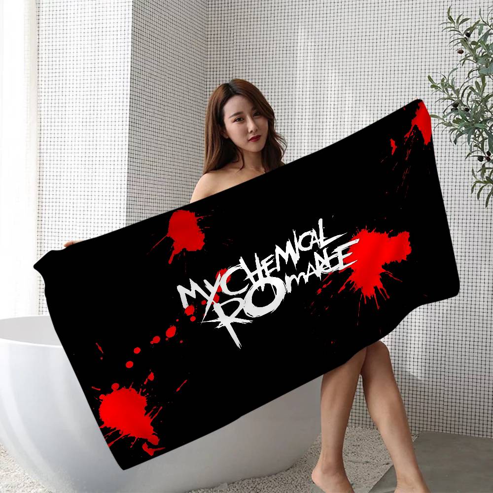 Rock Band My Chemical Romance Beach Towel for Girl Microfiber Quick Dry Sand Free Beach Yoga Spa Gym Pool