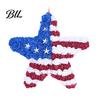 Summer Party Decoration Patriotic Wreath for Front Door Handmade 4th of July Hanger Red White Blue American Wooden Hanging Plaque Wall Porch Memorial