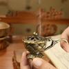 Home Vintage Ornaments Alloy Lotus Hand Stove Small With Cover Brass Incense Holder Retro Copper Hollow Out Incense Burner Patio