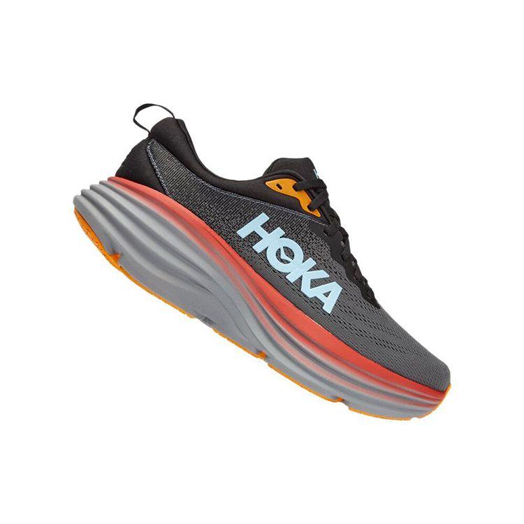 Baskets HOKA Bondi 8 Anthracite Bleu Rouge Homme Gris Castlerock 1123202-ACTL