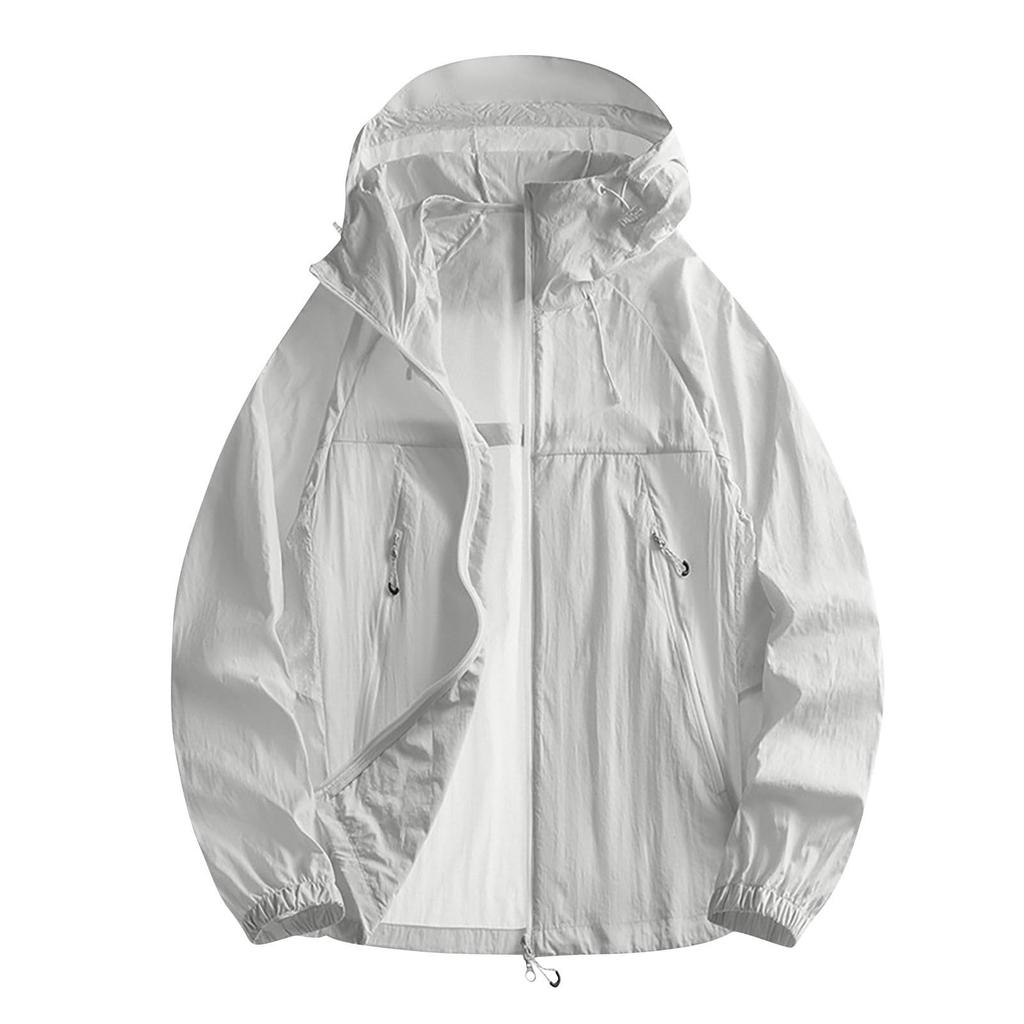 Lightweight Hooded Jacket For Couples Fashion Sunscreen Full Zipper Breathable Comfy Hoodies Coat Outdoor Sport Outwear