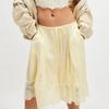 Women Y2k Lace Floral Bloomers Pants Silk Satin Patchwork Ruffles Coquette Half Slip Midi Pants Streetwear