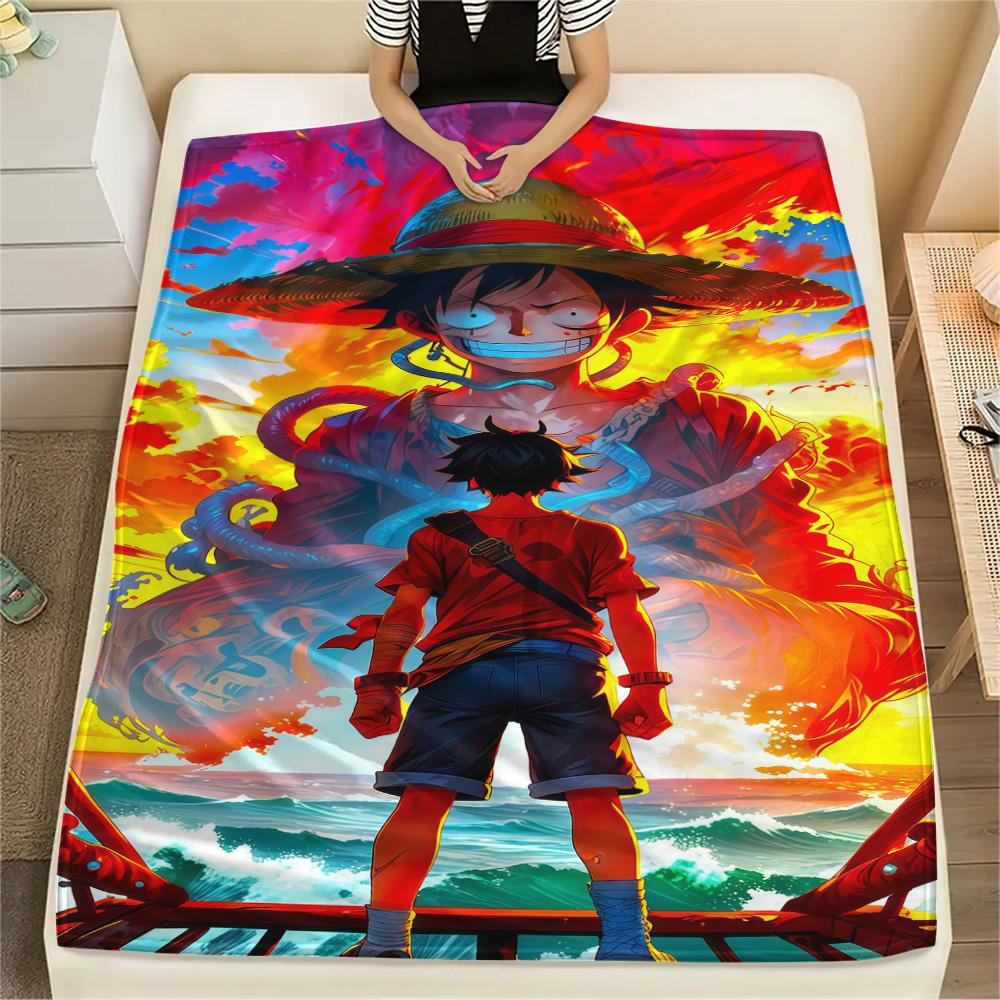 1pz Una Pezzo Monkey D Luffy Coperta in Flanella Fantasia Adatta a Tutte le Stagioni per Arredamento Casa Calore e Comfort Regali Regalo Festivo