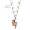 Koala Ice Cream Charm Necklace Adjustable Length Copper Pendant For Her