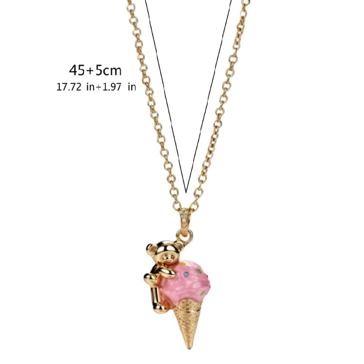 Koala Ice Cream Charm Necklace Adjustable Length Copper Pendant For Her
