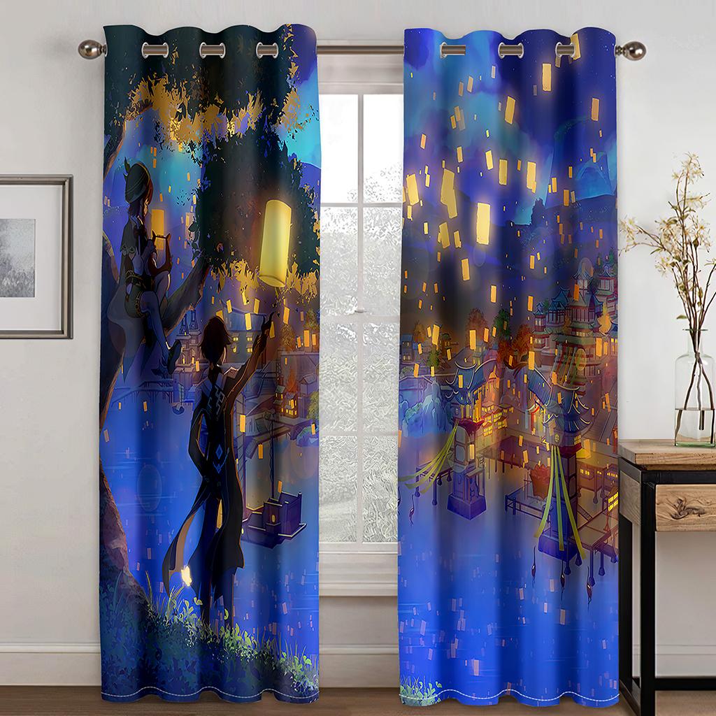 Children's Favorite Cartoon Anime Games Character Curtains 2 Panel Living Room Bedroom Balcony Den Kids Room Decor Curtains
