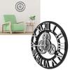 Large 3D Retro Wall Clock 34CM Vintage Wooden Gr Wall Clock Numerals Industrial   Clocks for Home Living Room Decoration