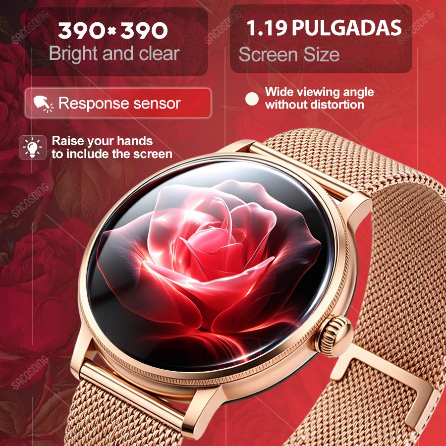 1.19 inch 390*390 Smart Watch 100+ Training Fondos de pantalla personalizados Bluetooth call Smartwatch Men IP68 Waterproof Watch For Android IOS