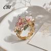 Flexibler Ring Leichte Legierung Fingerring, Schmetterling Blume Form Verstellbare Öffnung Tägliches Tragen Design Band für Date Party