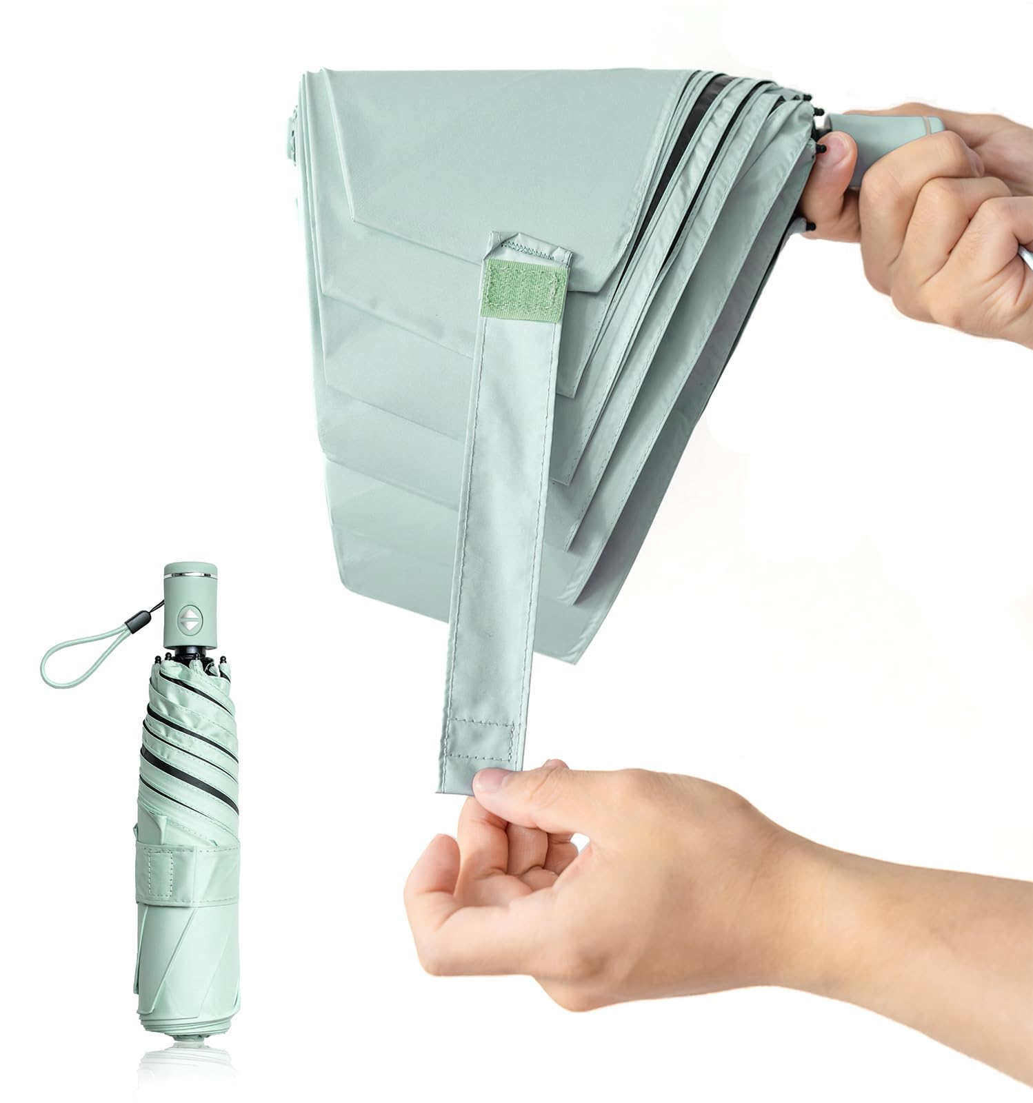 

аккуратно в 3 Форма памяти УФ-свет складной автоматическое открытие и тепло для солнечной и дождливой погоды УФ-защита легко для мужчин и женщин [Складывается за секунды] зелёный