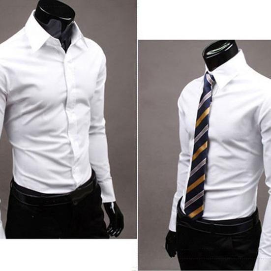 Men's Shirt Button-down Closure Anti-wrinkling Odorless Long-sleeve Button-down Shirt for Daily Life