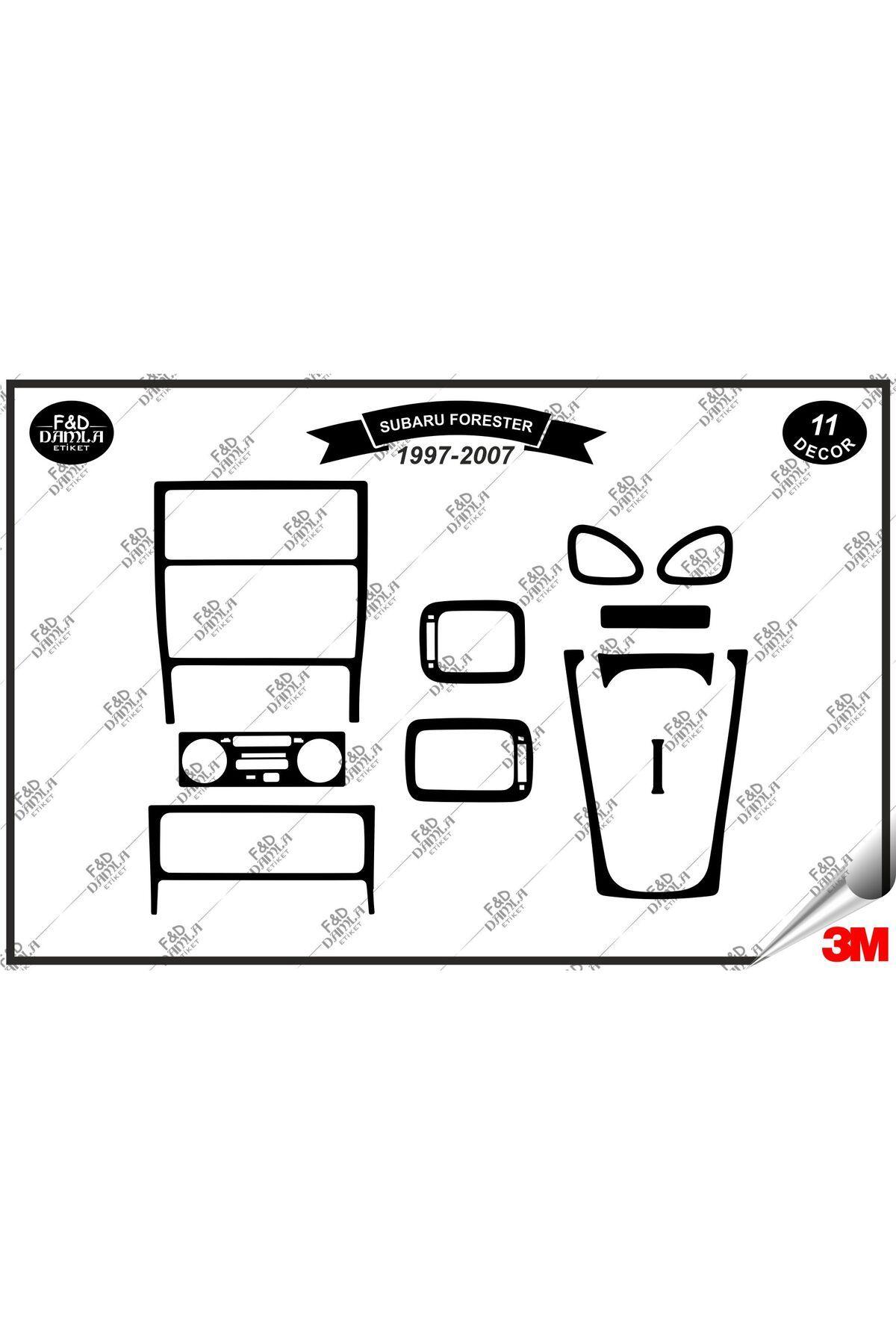 

Subaru Forester 1997-2007 Torpido Konsol Trim Göğüs Maun Kaplama Set 11 Parça Siyah