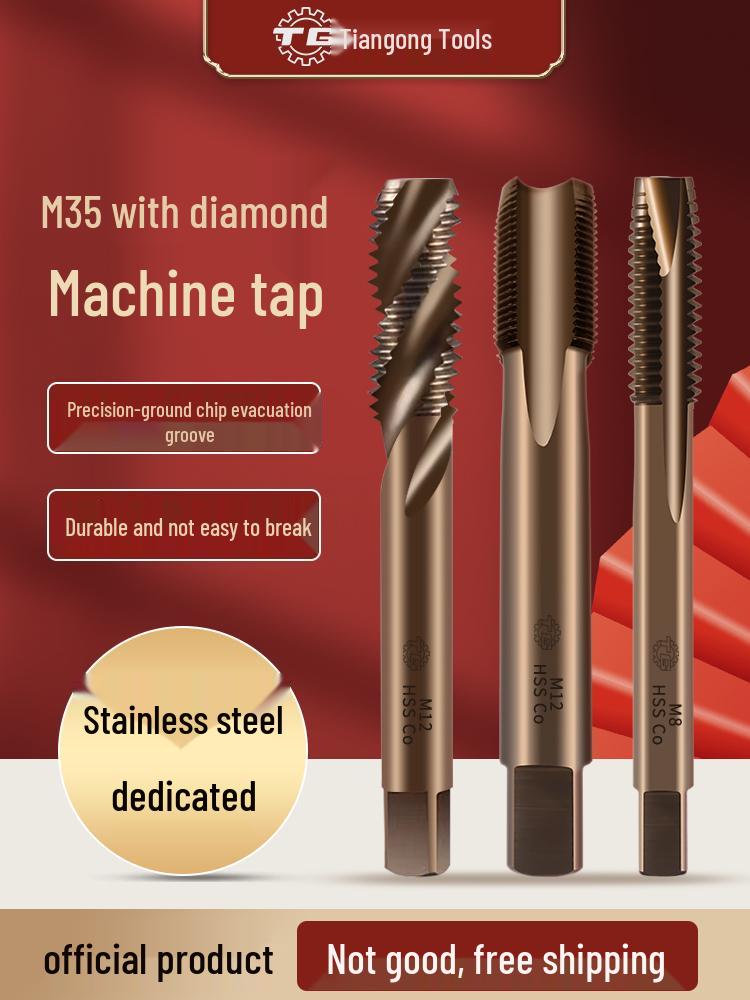 Tian Gong M35 Cobalt High-Speed Steel Reverse Thread Tap Straight slot M3*0.5