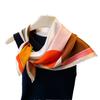 Colorful Round Block Printing Simulation Silk Scarf Square Scarf High-End Shawl Versatile Neck Small Square Scarf Headscarf