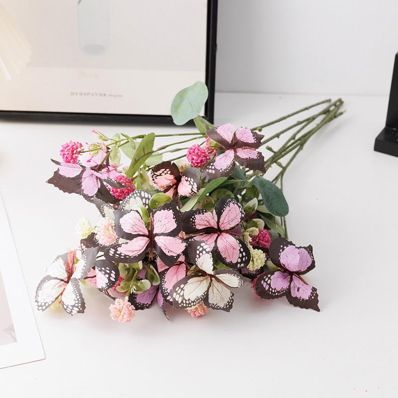 3-Forked Butterfly Dandelion Artificial Flower Party Wedding Decoration Fake Flowers Home Decoration Single Bouquet Plastic Flowers Plastic Flowers