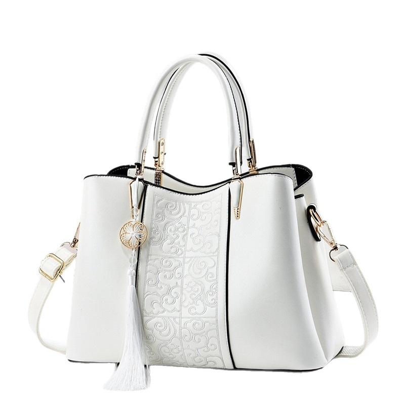 Exquisite Vintage Embroidery Premium Texture Handbag For Middle Aged Ladies, Multi-purpose Top Handle Shoulder Crossbody Holiday Gift Bag