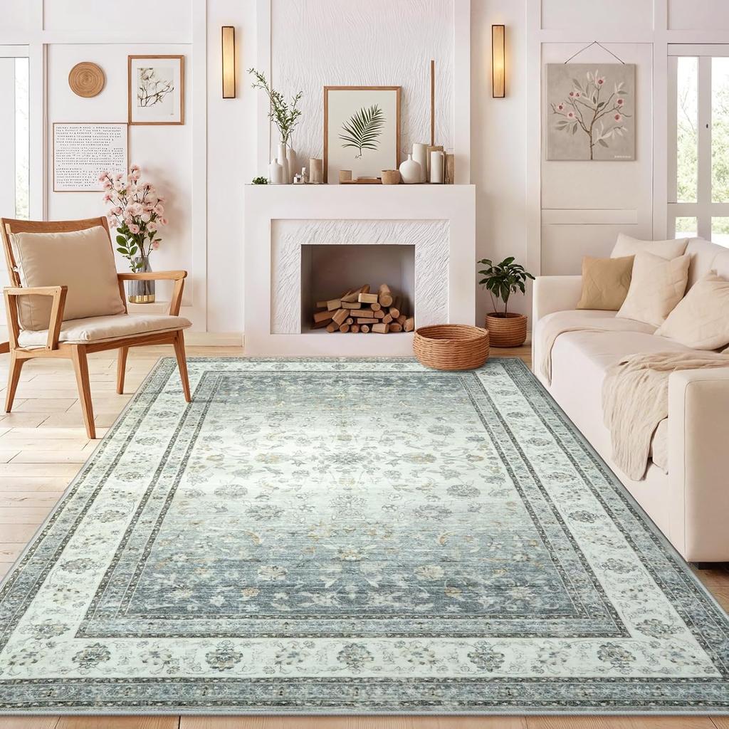 Vintage Pink Flower Decoration Carpet Mat Living Room Bedroom Tea Table Mat Carpet Home Living Room Decoration Traditional