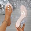 Transparent Heels Chunky Shoes Women's Shoes Height Increase 12cm Outdoor Seaside Sandals