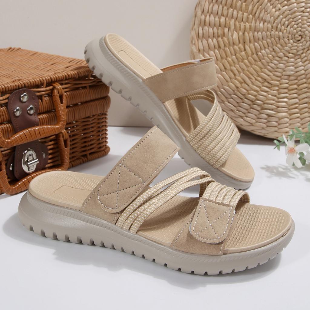 Sandali Bassi a Infradito da Donna Taglie Forti, Scarpe Casual Moda con Lavorazione Intrecciata, Sandali Bassi Estivi a Fascia Singola per Donna