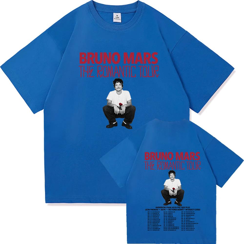 ZheXiong TEE Bruno Mars The Romantic Tour 2026 T-shirt Zomer Korte Mouw Ronde Hals Heren T-shirts Streetwear Hip Hop Zanger Grafische Print Shirt 2XL