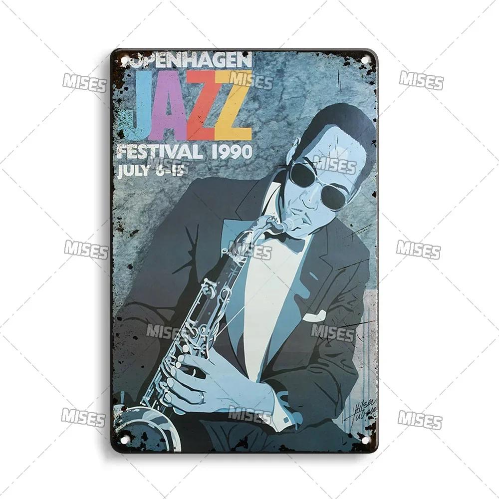 MISES JAZZ Metal Poster Vintage Metal Tin Sign Decorative Plate Metal Sign Music Metal Plaque Home Bar Studio Industrial Decor