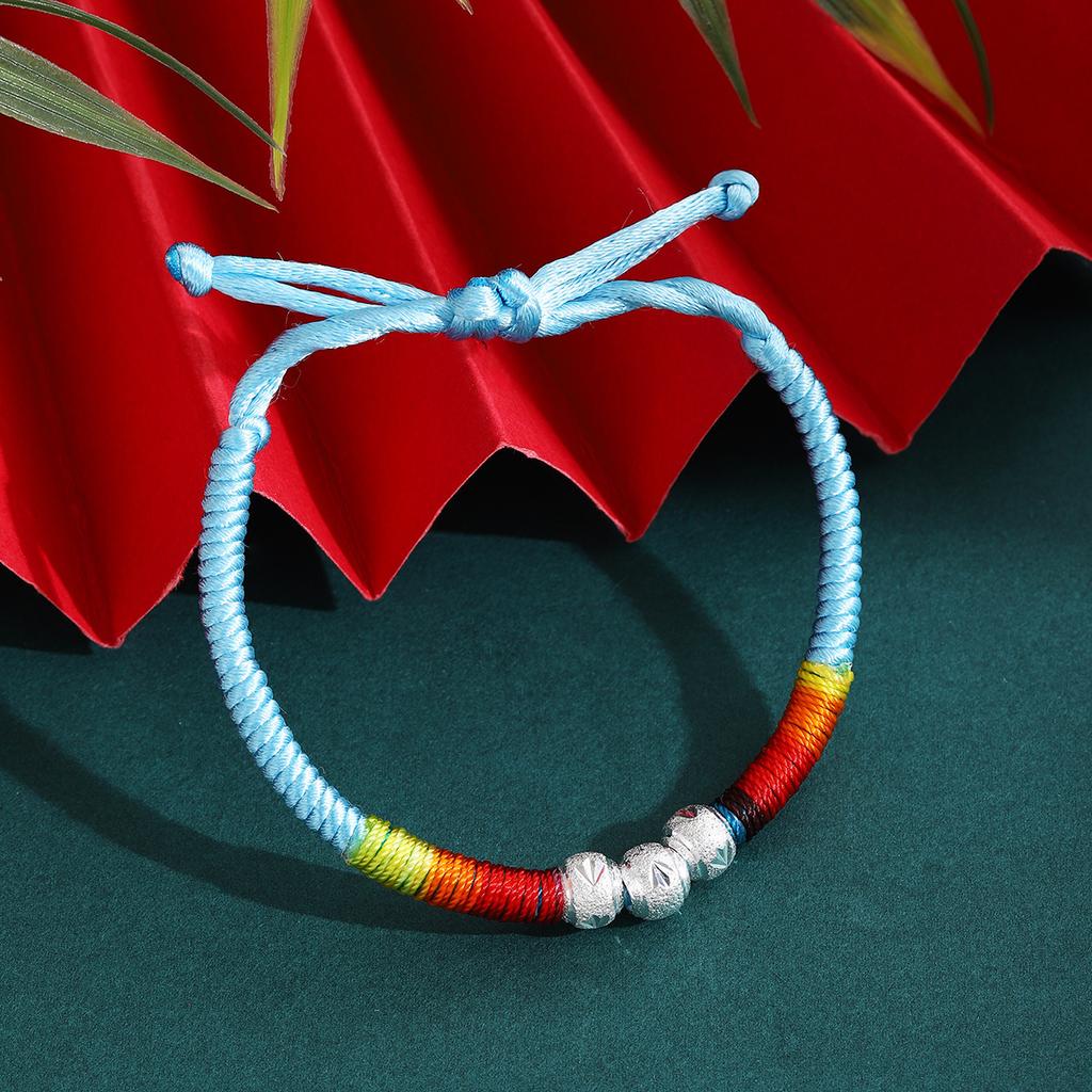 Colorful Rope Beaded Ethnic Style Hand-Woven Hand Rope, Tibetan Light Luxury High Sense Adjustable Fashion Jewelry Women