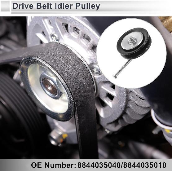 Drive Belt Idler Pulley for Toyota Pick Up 1982-1995 Serpentine Tensioner Pulley Idler with Bolt Washer No.8844035040/8844035010/MR568933 Black 1 Pcs