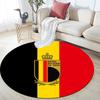 Belgium National Football Team Round Area Rug,Carpet Rug for Living Room Bedroom Sofa Playroom Decor,Non-slip Floor Mat