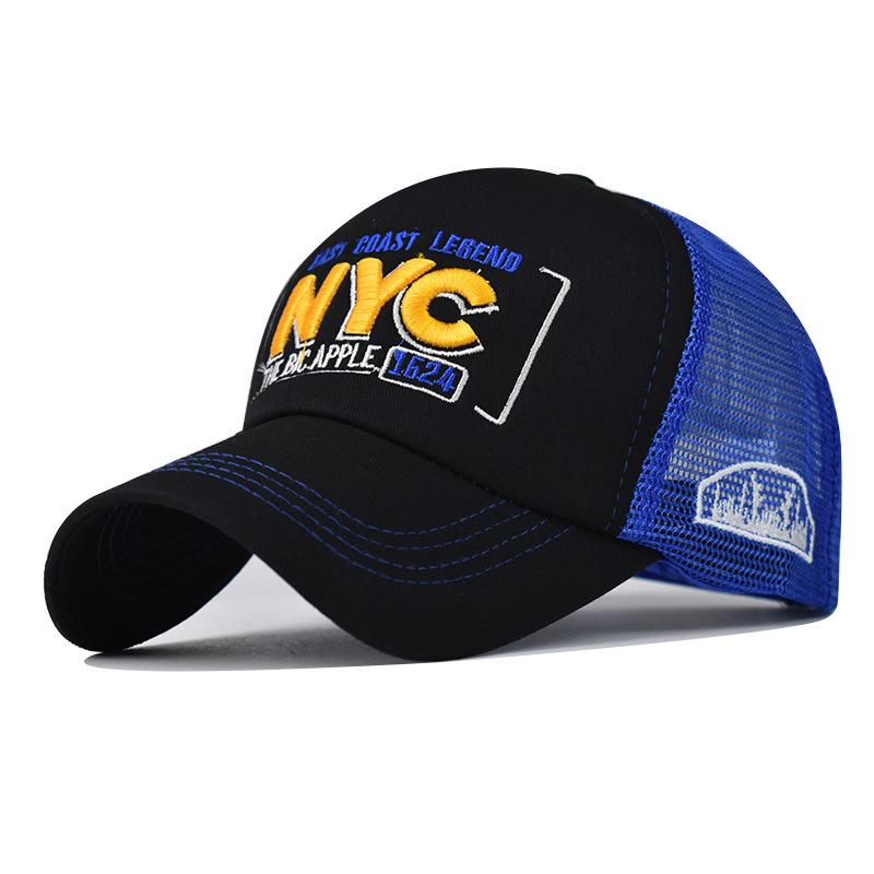 Cap Baseball Nyc Letter 3d Embroidery Color Blocking Mesh Cap Duck Cap Tongue