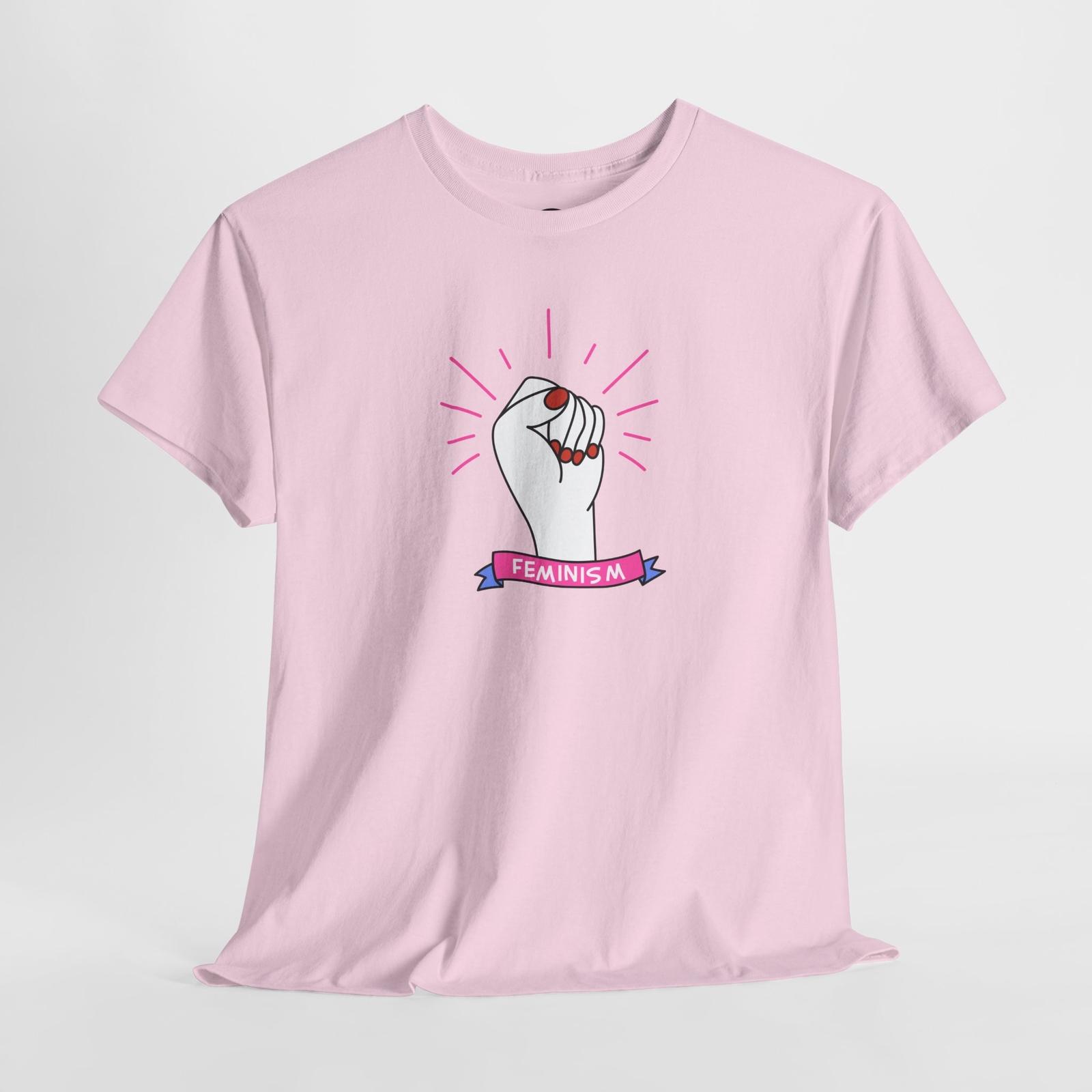 Feminist T-Shirt Fist Graphic Women’s Rights Feminism Banner Patriotic Tee S