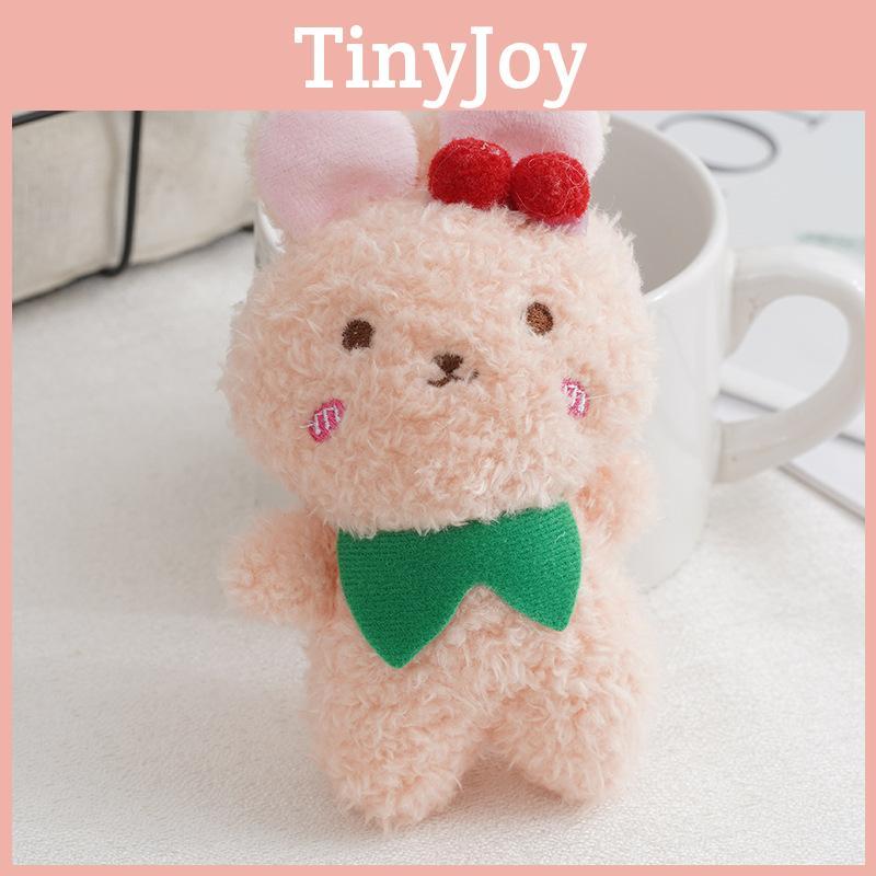 Adorable Cherry Bunny Plush Toy Mini Teddy Bear Bag Charm For Couples And Girls