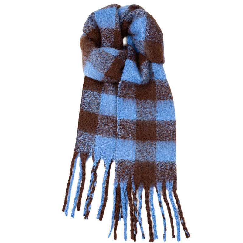 Autumn and winter plaid scarf women's winter high-end sense new versatile warm couple scarf shawl Korean explosion