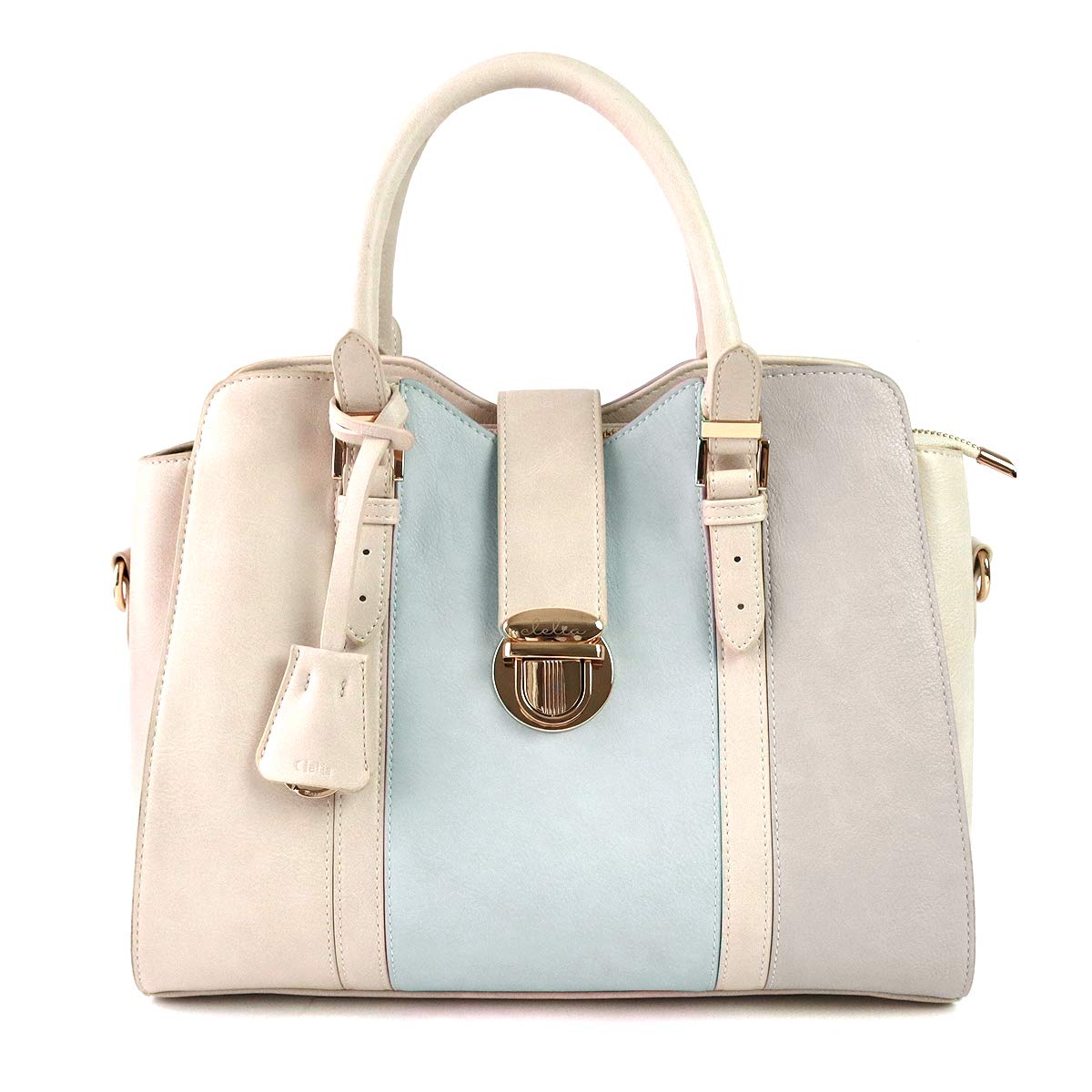 

Tote bag for shoulder handbag [Clelia] women, tricolor, 2-way, crossbody, bag, [CL-20027] (Frosty Blue)