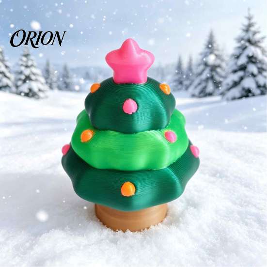 Portable Stress Toy Christmas Tree Fidget Clicker Keychain, 3D Printed Shaped Relief Holiday Party Favors Toy, Sensory Figure Key Ring Accessory