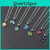 Exclusive Genshin Impact Seven Elemental Vision Necklace In Colorful Alloy Leaf Design