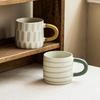 Creative Mug Contrasting Color Pattern Cup Simple Style Household Coffee Cup Breakfast Cup Restaurant Water Cup Tea Cup