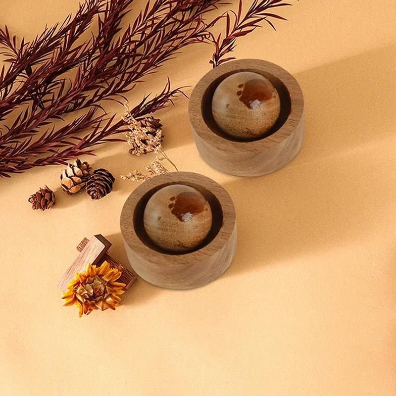 1 Pcs Creative Ornament In The Shape Of A Sphere For Diffusing The Fragrance Of Aromatherapy Black Walnut Car Diffuser Wood