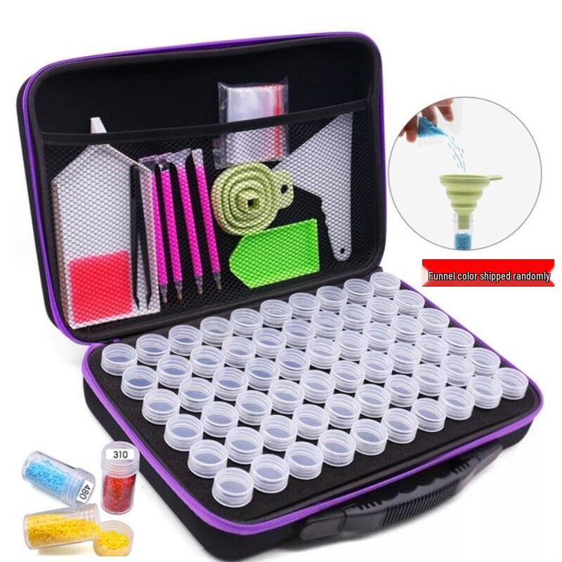 

Набор инструментов для алмазной вышивки своими руками, 420 бутылочек для хранения и сумка для эфирных масел - Фиолетовый ручной набор