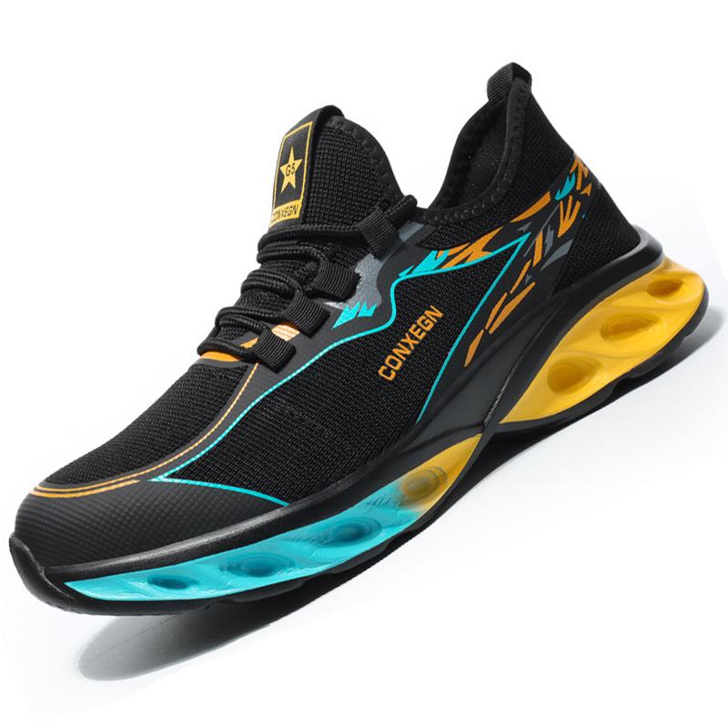 Men'S Sports Safety Shoes Anti Smashing Anti Piercing Work Shoes Steel Toe Protective Boots Indestructible Shoes Security Boots