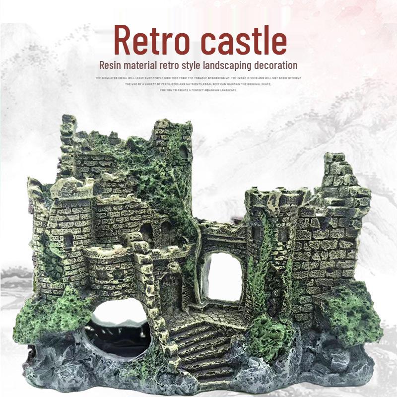 

Resin Fish Tank Ornament: Western Castle Cave with Oxygen Feature