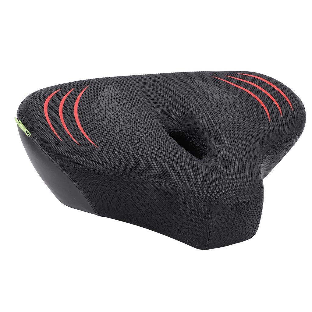 Fahrradsitzkissen Breit Verdickt Stoßdämpfung Atmungsaktives Sattelpad für Peloton Schwarz Rot