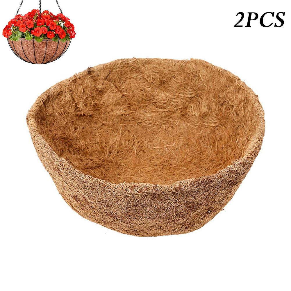 2 Stück 25cm Kokosblumentopf-Einsatz Hängender Kokoseinsatz Rille Blumenkorb-Einsatzmatte Gartenprodukte