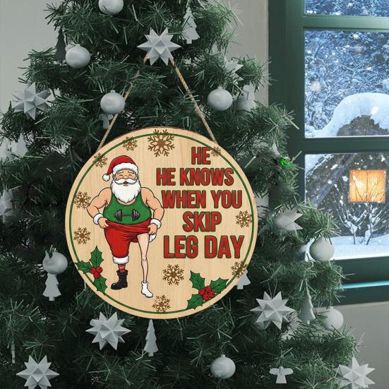 Christmas Welcome Door Sign Cartoon Santa Claus Door Hanging Sign Xmas Holiday Party Front Door Hanger Decoration Decorative Wall Plaque