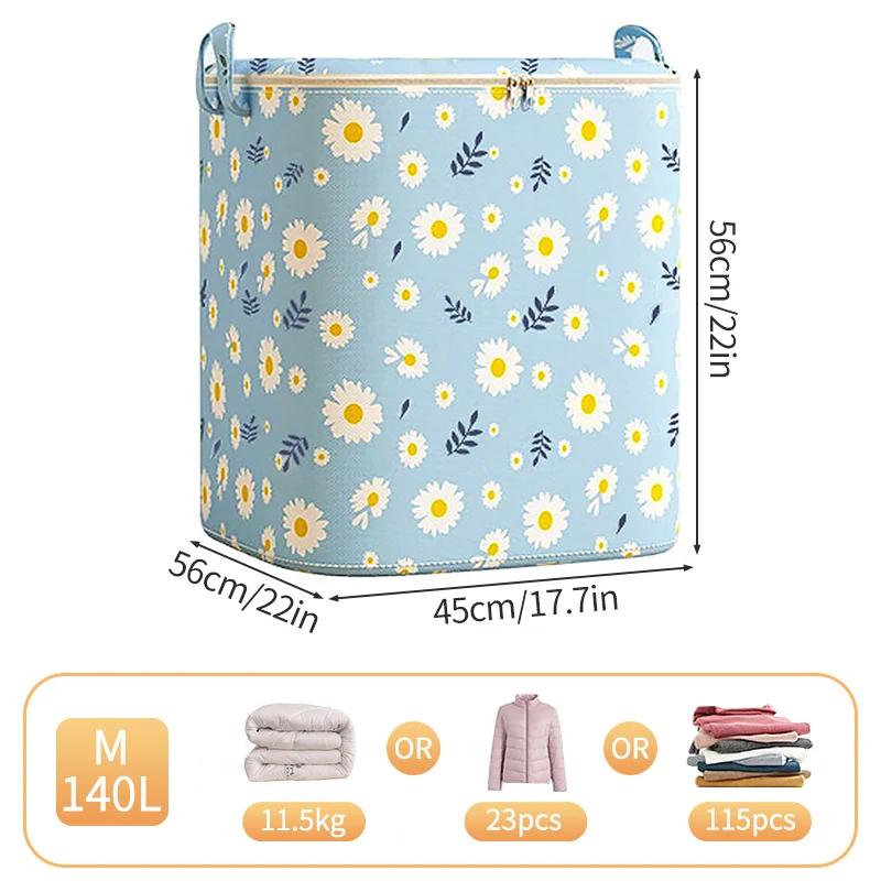 Clothes Storage Bag Pouch Foldable Quilt Clothes Organizer  Non-woven Large Capacity Wardrobe Clothing Storage Organizer