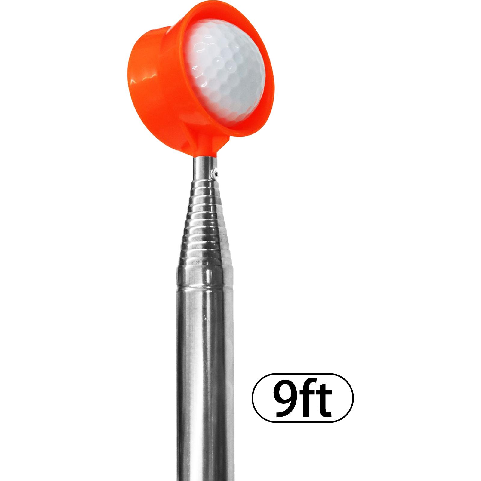 

Телескопический сборщик мячей для гольфа из нержавеющей стали с пластиковой головкой - Портативный инструмент для сбора мячей, Аксессуары для тренировок по гольфу 9ft оранжевый