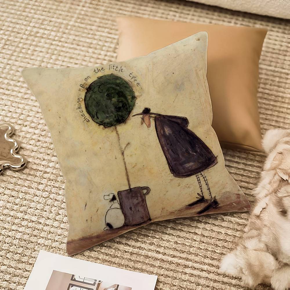 Подушка с рисунком S-Sam Toft Art, наволочка, защита от пылевых клещей, скрытая молния, для дивана-кровати 12x12Inch